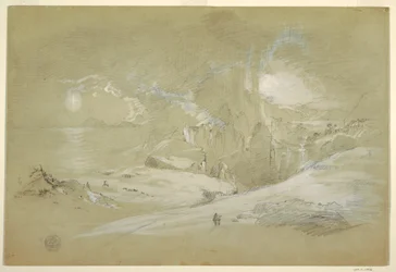 Dessin, Vision de la croix, paysage avec un phénomène, septembre 1868