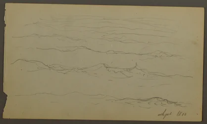 Dessin, vagues, 1860
