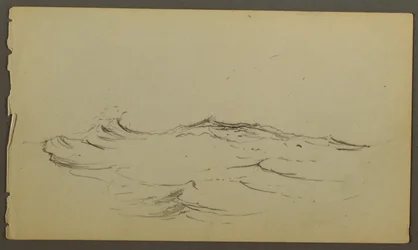 Dessin, vagues, peut-être 1860
