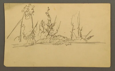 Dessin, île boisée, peut-être 1877