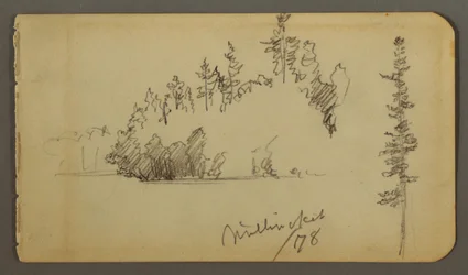 Dessin, Rivage boisé, étude d