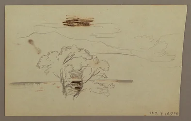 Dessin, versant boisé, pays des collines, 1863