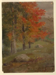 Dessin, Bois en automne, 1865