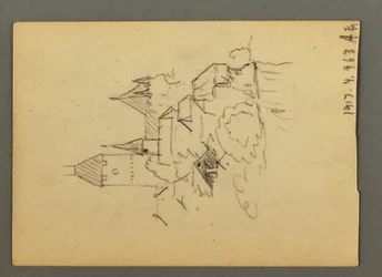 Dessin, lac de Thoune, Oberland bernois, 20 août 1868