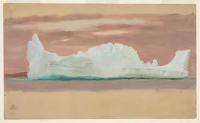 Iceberg flottant sous un ciel nuageux, Terre-Neuve