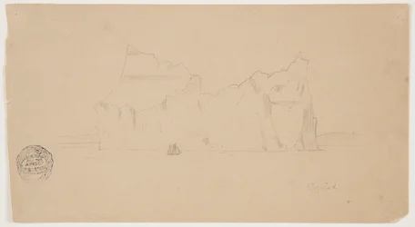 Iceberg flottant avec voilier