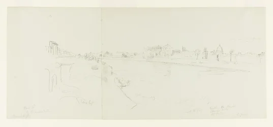 Vue de Rome depuis les rives du Tibre, avec des vues lointaines du château Saint-Ange, de la villa de Claude et de la basilique Saint-Pierre, partie 1