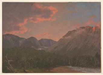 Paysage de montagne au coucher du soleil