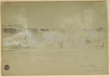 Chutes du Niagara sous la neige, depuis le nord-ouest