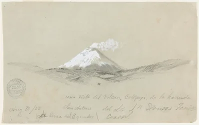 Vue de Cotopaxi depuis la Hacienda San Antonio, Équateur