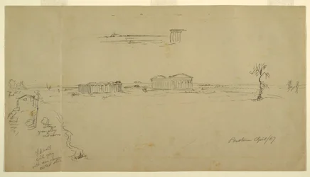 Vues de la basilique et du temple de Neptune, Paestum, Italie