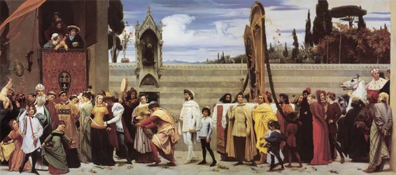 La célèbre Madone de Cimabue est portée en procession dans les rues de Florence".