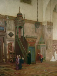 Intérieur de la Grande Mosquée de Damas (détail)