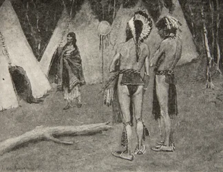 Et ses amants, les rejetés,... Hommes beaux avec peinture et plumes, de 