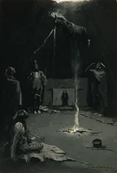 Le départ du cheval-médecine (Dieu du feu indien) 1897