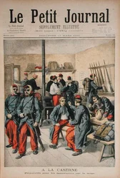 Dans la caserne, préparation aux manœuvres dans la neige, illustration du Petit Journal, 17 mars 1895