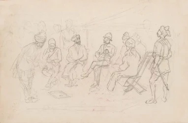 La rencontre entre Cavagnari et le Khan de Lalpura à Dakka en février 1879