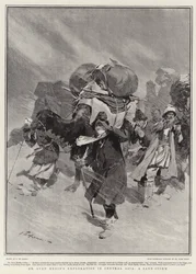 Exploration du Dr Sven Hedin en Asie centrale, une tempête de sable