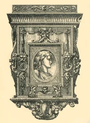Cadre de miroir en noyer, début-milieu du 19e siècle, 1881