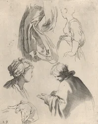 Études de figures, du livre de dessin, 1650-56