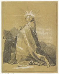 Saint agenouillé en prière