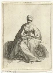 Femme assise en prière