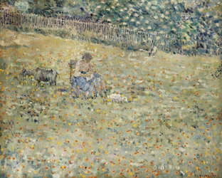 Femme et chèvre