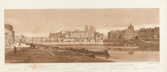 Vue du Port Neuf, partie du Louvre, Notre Dame & le Collège des Quatre Nations, 1803 ; Planche 7 des Vues de Paris, le volume Emanuel traçage de la planche B1981.25.2616
