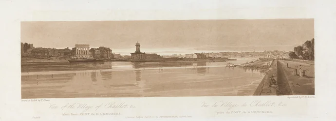 Vue du village de Chaillot & C. prise du Pont de la Concorde 1803 ; Planche 17 des Vues de Paris, le volume Emanuel traçage de la planche B1981.25.2626