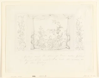 Dessin, The Royal Pavilion, Brighton, Blue (South) Drawing Room, Proposed Wall Decoration, ca. 1820