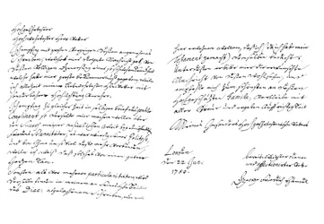 Lettre de George Frideric Handel, 1750