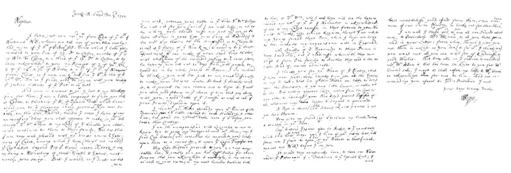 Lettre de Samuel Pepys à John Jackson, Esq, 1700, 1865