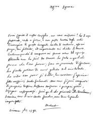 Lettre de Wolfgang Amadeus Mozart