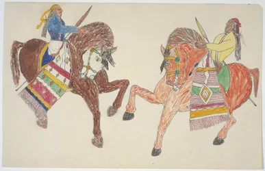 Deux hommes à cheval