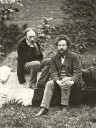 Photographie de Sir Edward Burne-Jones (1833-98) et William Morris (1834-96) par Frederick Hollyer (1837-1933)