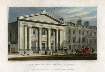 La chapelle unitarienne, Finsbury, Londres, 1828