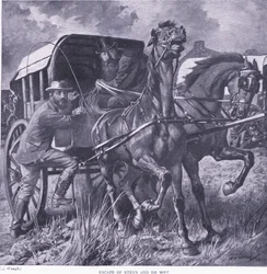 Évasion de Steyn et De Wit, illustration de Après Pretoria : La guerre de guérilla, 1902
