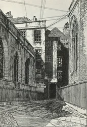 Côté sud de la salle à Cliffords Inn dans la ville de Londres, vers 1903, 1934