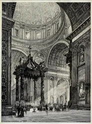 Basilique Saint-Pierre, Rome, Italie, vue intérieure, 1878