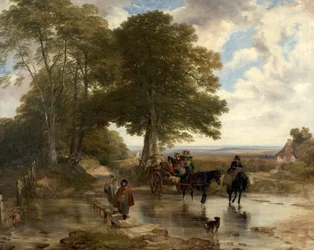 Chariot de marché à un ruisseau, 1845