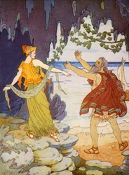 Calypso lui dit au revoir sur le rivage