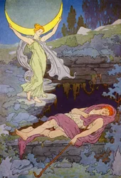 Visité seulement par la lune la nuit, Endymion dormira pour toujours