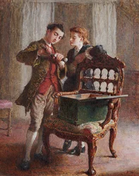 Scène de salon avec un imposant fauteuil ouvert