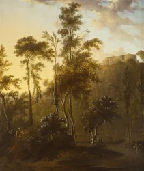 Paysage italianisant avec pêcheurs