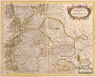 Carte du Piémont, Italie