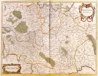 Carte du Duché de Franconie, Allemagne