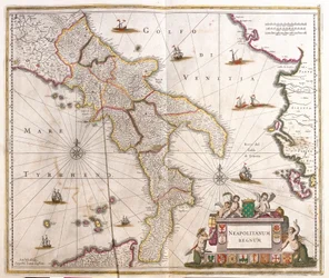 Carte du Royaume de Naples (Italie)