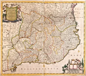 Carte de la Principauté de Catalogne (Espagne) (gravure)