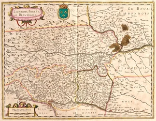 Cartes des territoires de Lyon et Beaujolais (France)