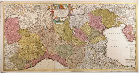 Italie du Nord. Carte de Frederik de Wit, Amsterdam, gravure sur cuivre. 1705